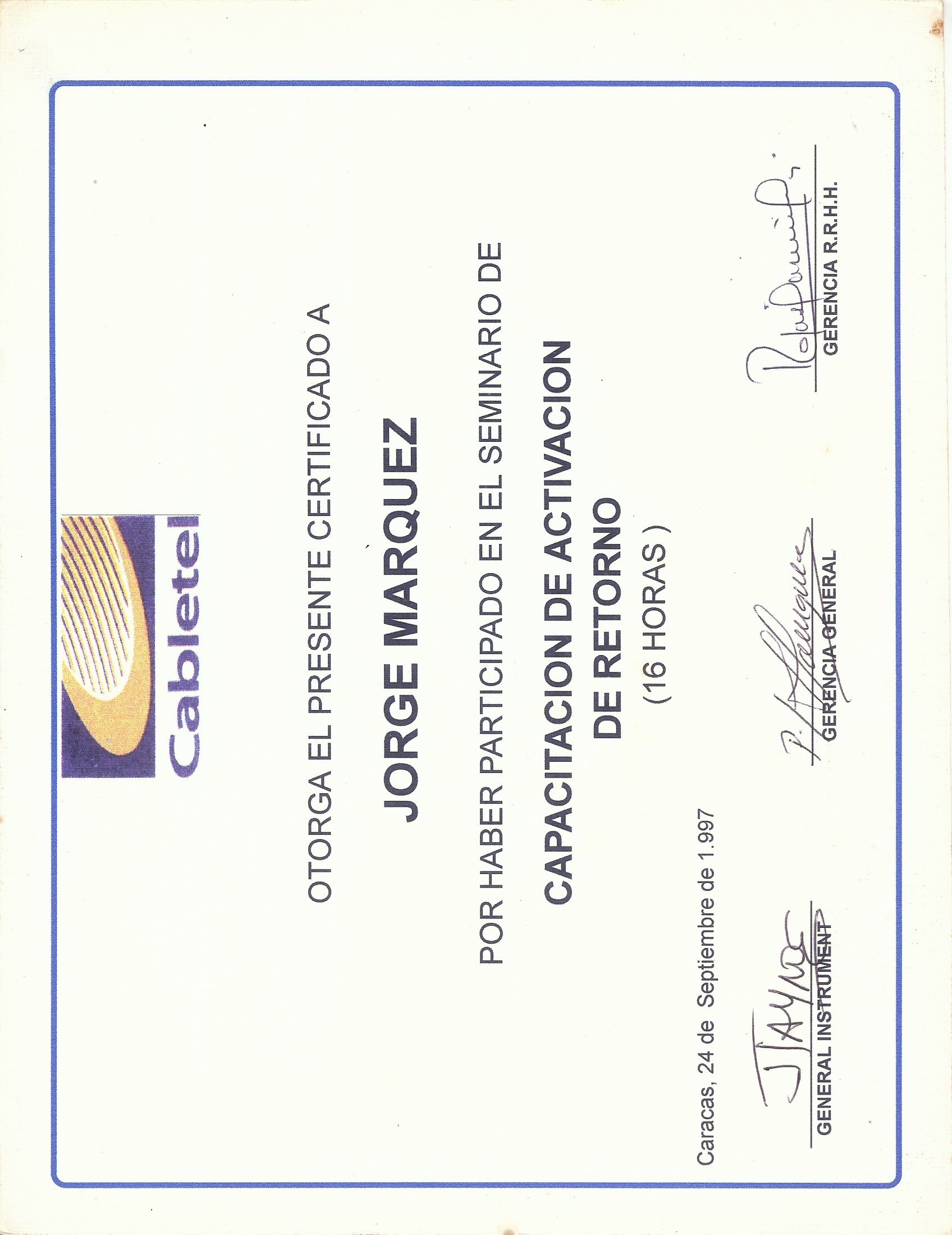Capacitación de Activación de Retorno CATV
